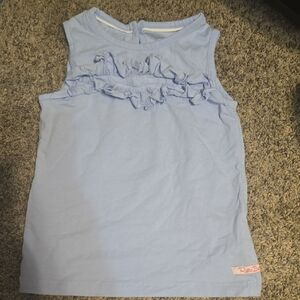Ruffle Butts Light Blue Tank Top with Ruffle Detail